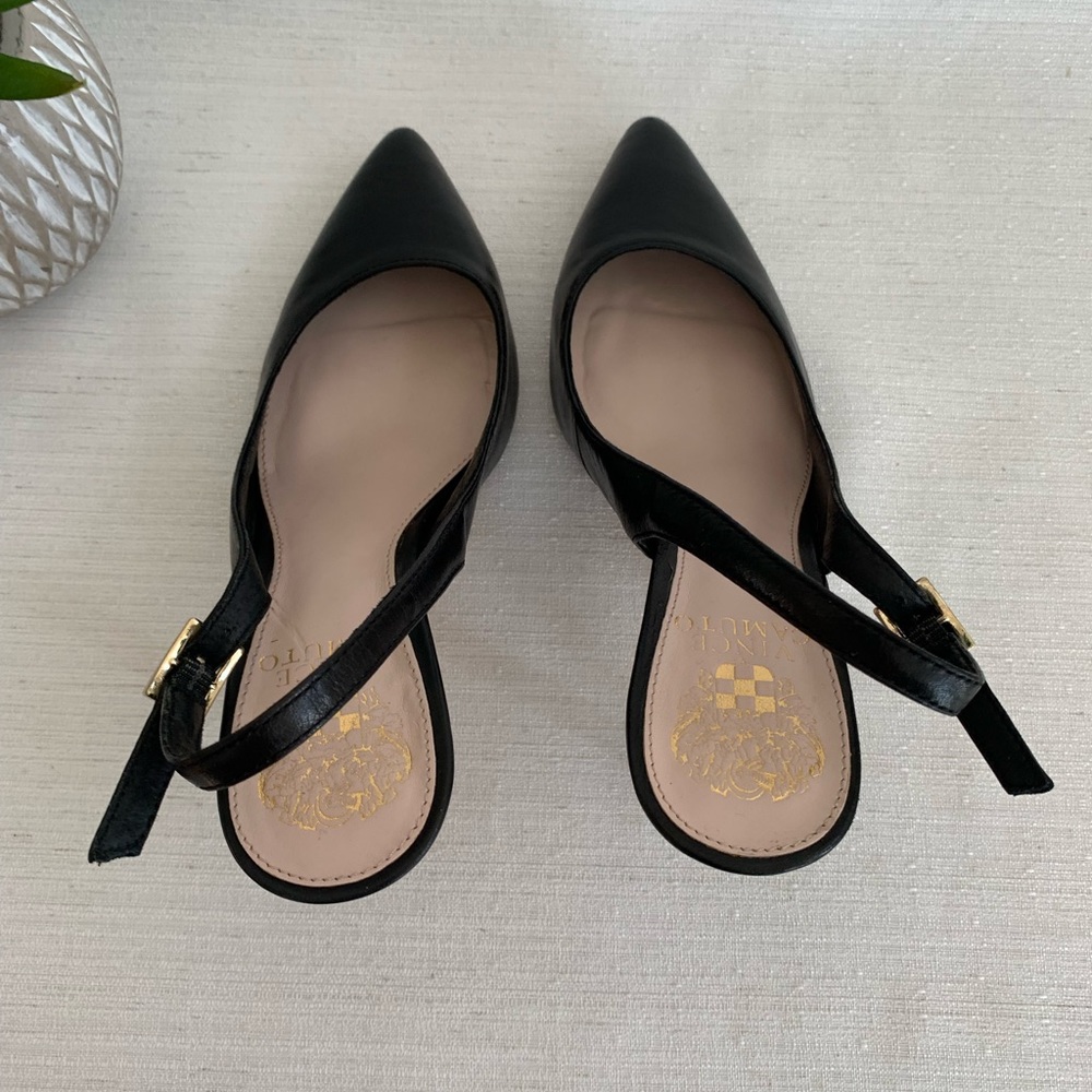 Vince Camuto Stefania Black Leather Pumps Woman’s 5.5M - Picture 8 of 10
